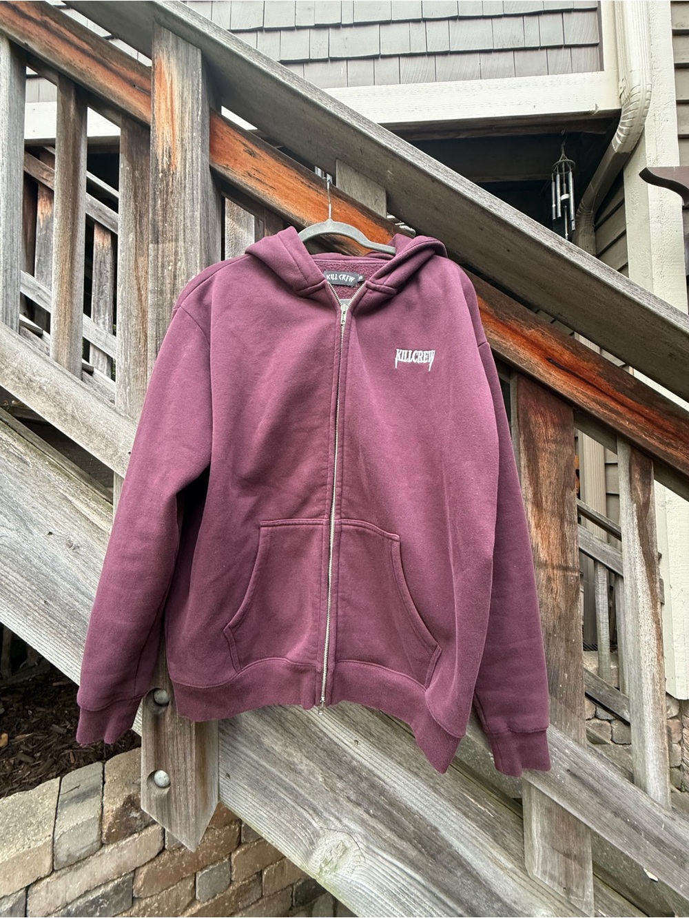 Kill Crew Maroon Full-Zip Hoodie